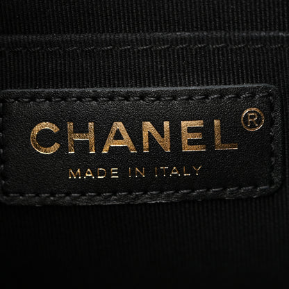 Chanel Shiny Caviar Quilted Medium Duma Pockets Drawstring Backpack Black 6 of 10