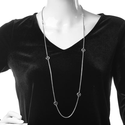 David Yurman Sterling Silver 6 Station Logo Necklace 2 of 5