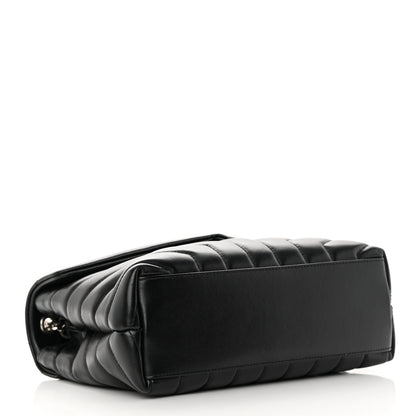 Saint Laurent Calfskin Y Quilted Monogram Small Loulou Chain Satchel Black 7 of 13