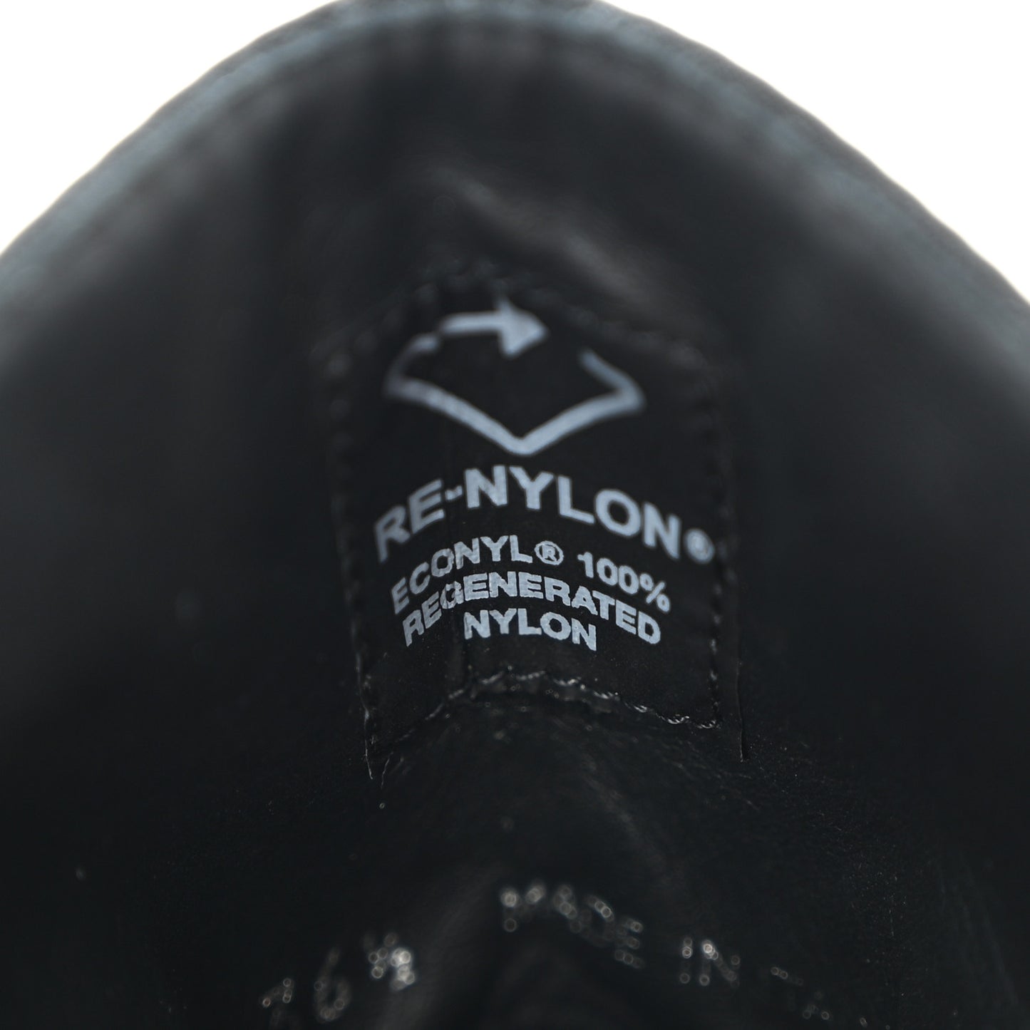 Spazzolato Re-Nylon Metal Triangle Logo Buckled 50mm Biker Boots 36.5 Black