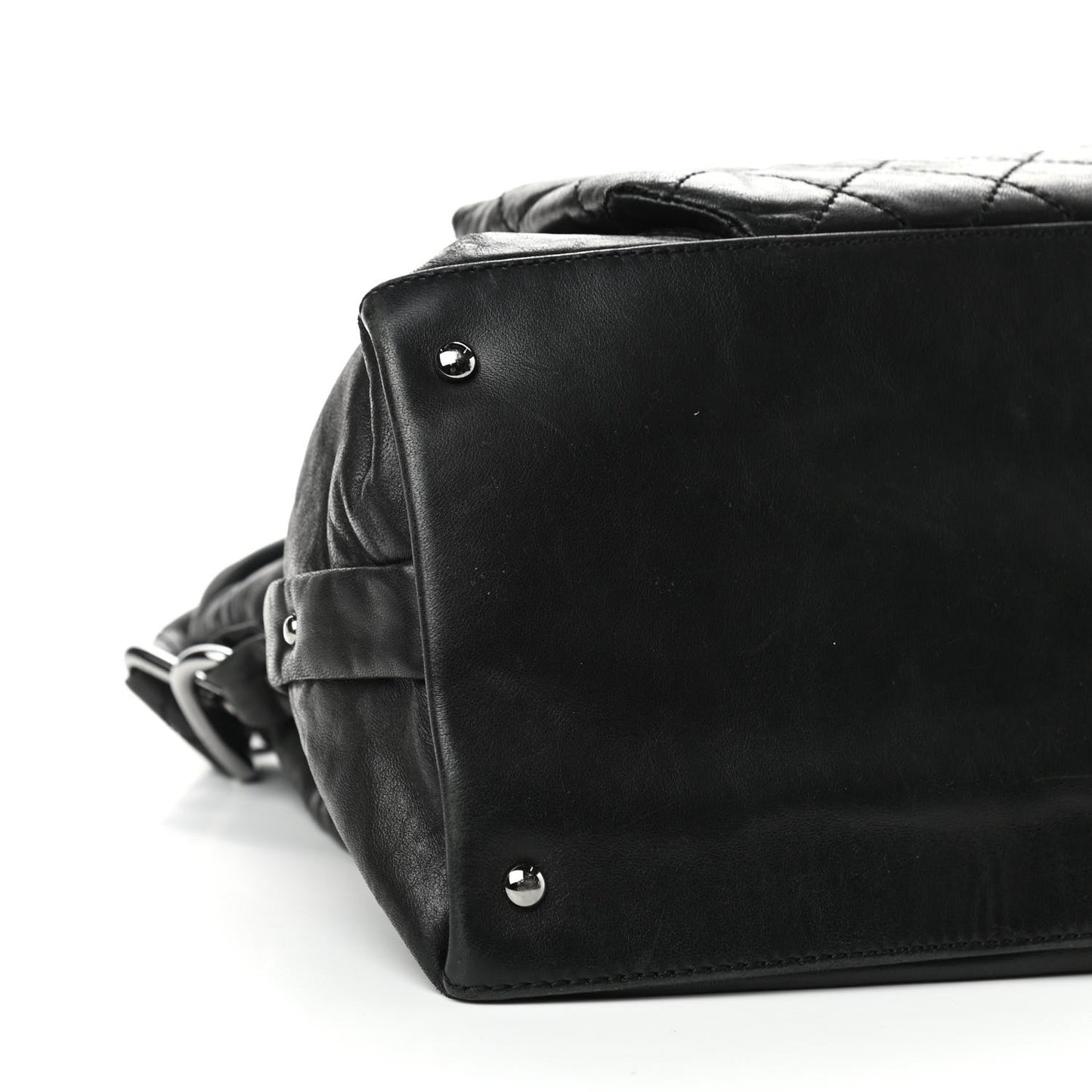 Lambskin Quilted Mademoiselle Hobo Black