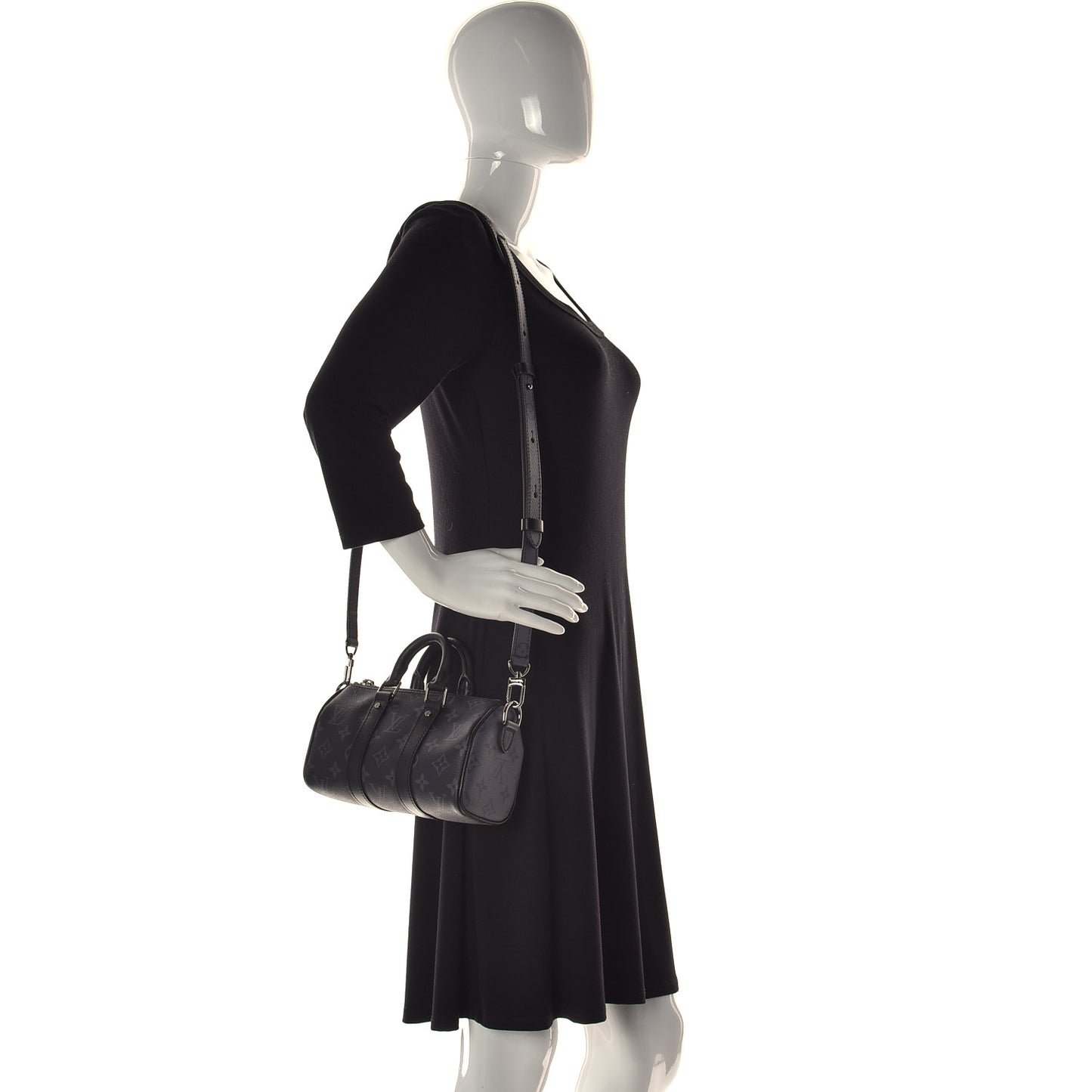 Reverse Monogram Eclipse Keepall XS Black