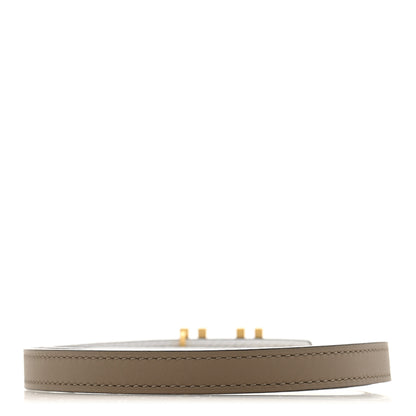 Hermes Swift Epsom Lacquered Metal 13mm Au Carre Double H Belt 70 28 Etoupe White 2 of 6