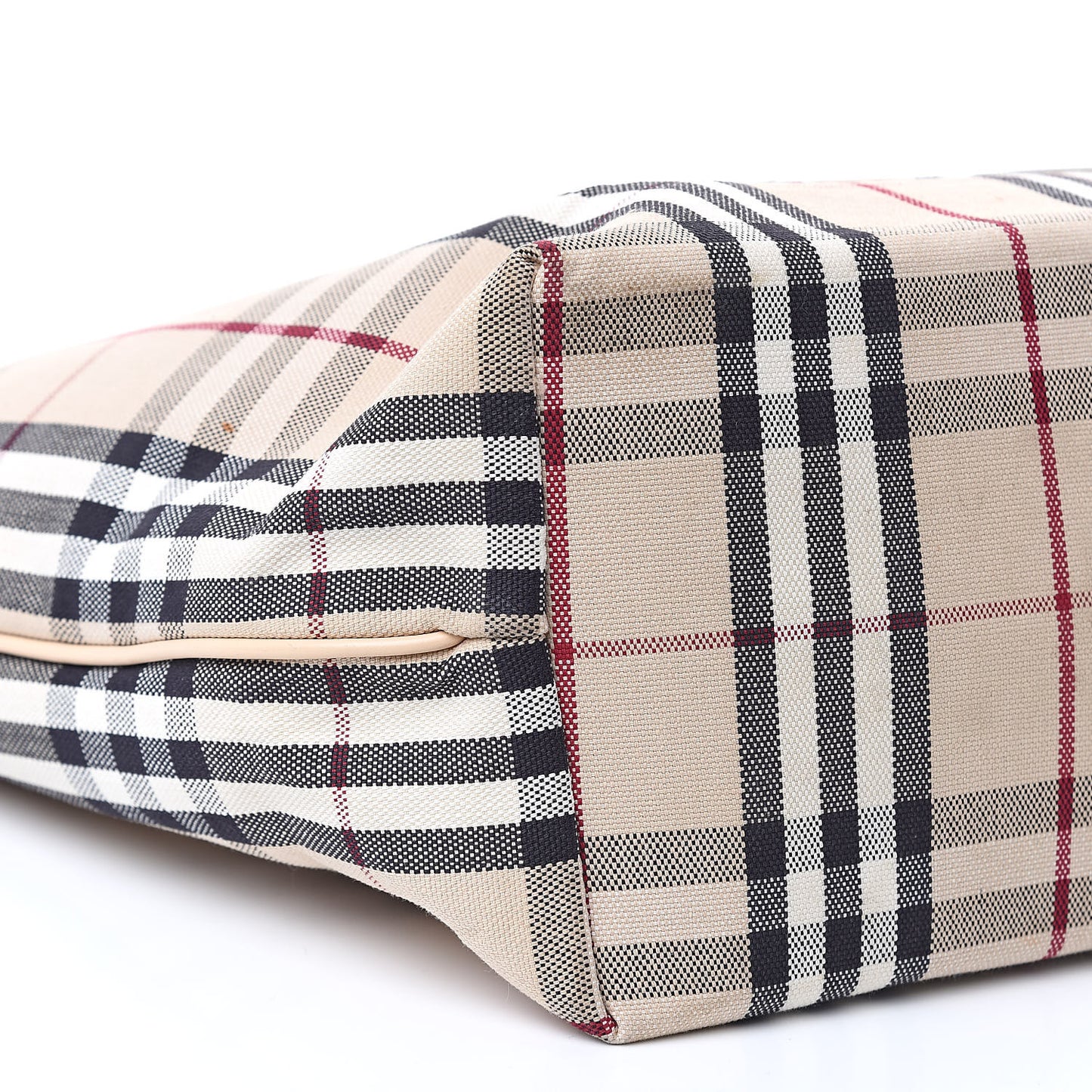 Canvas House Check Front Pocket Tote Beige