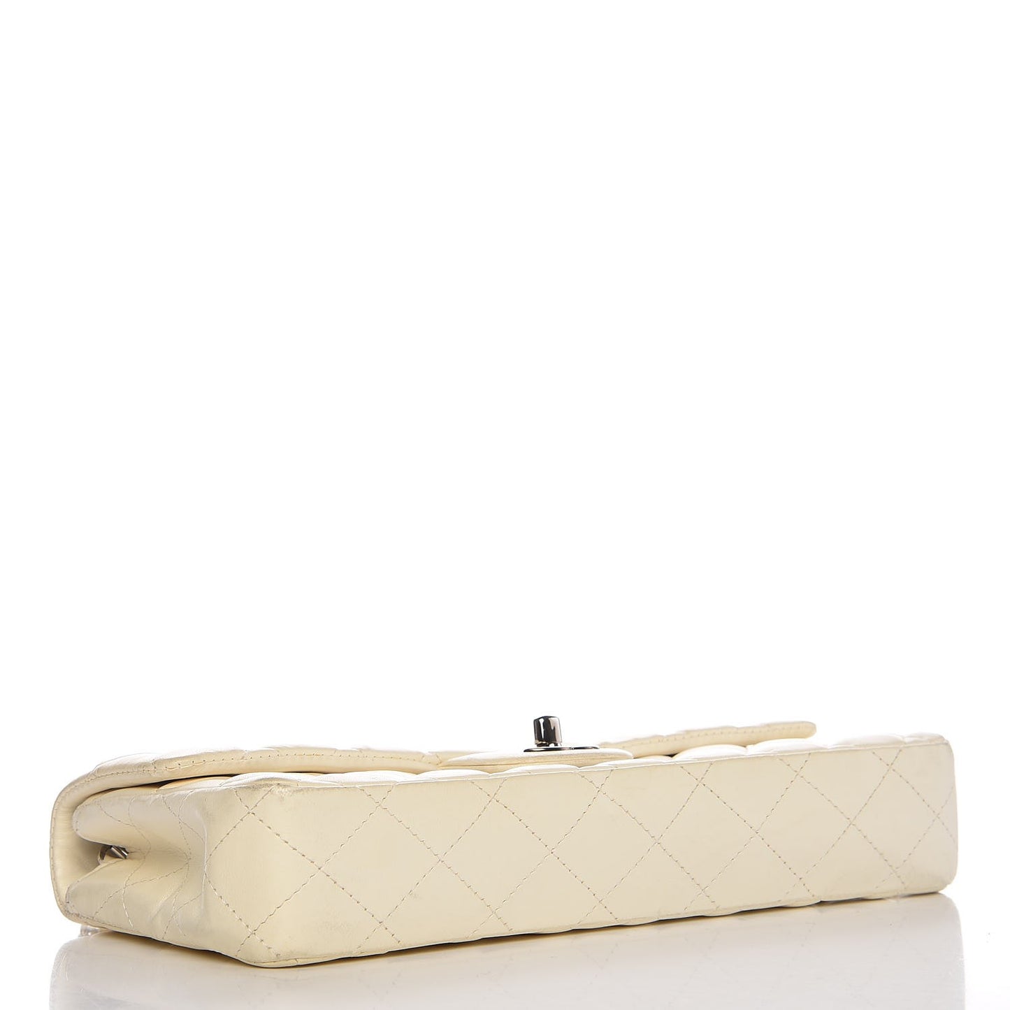 Lambskin Quilted East West Flap White