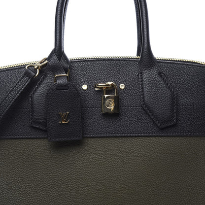 Louis Vuitton Calfskin City Steamer MM Kaki Black 9 of 10