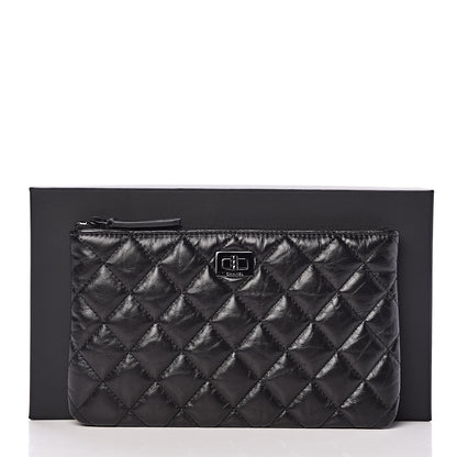 Chanel Aged Calfskin Quilted Medium Reissue Cosmetic Case So Black 8 of 8