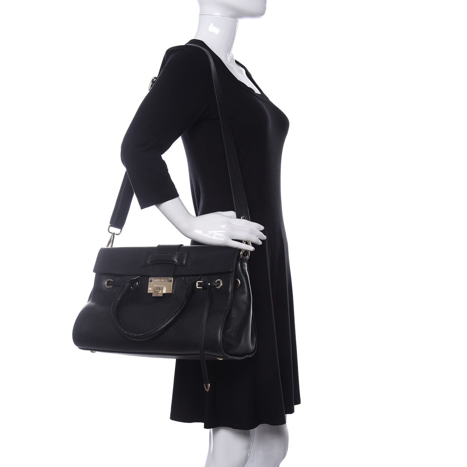 Jimmy Choo Calfskin Large Rosalie Satchel Black 2 of 21