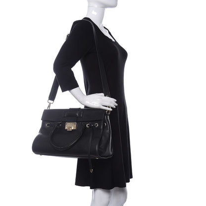 Jimmy Choo Calfskin Large Rosalie Satchel Black 2 of 21