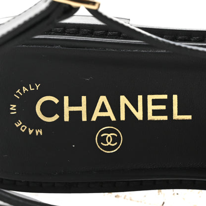 Chanel Calfskin Crystal Slingback Loafers 37.5 Black 8 of 10