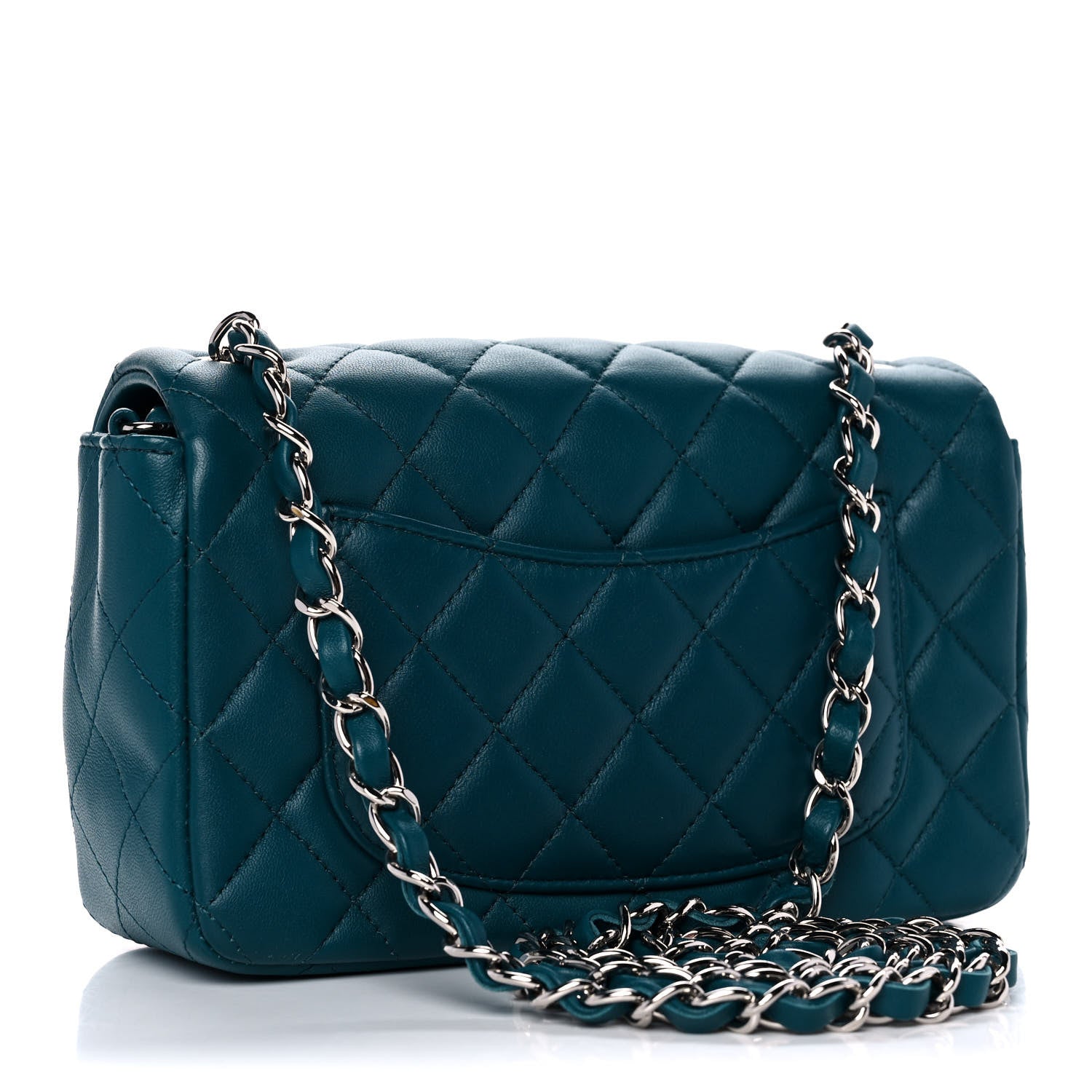 Chanel Lambskin Quilted Mini Rectangular Flap Dark Blue 3 of 15