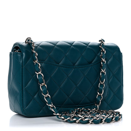 Chanel Lambskin Quilted Mini Rectangular Flap Dark Blue 3 of 15