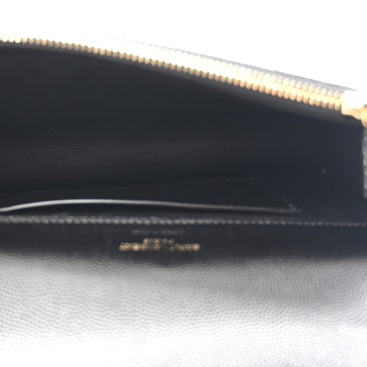 Saint Laurent Grain De Poudre Matelasse Chevron Monogram Envelope Chain Wallet Black 5 of 10