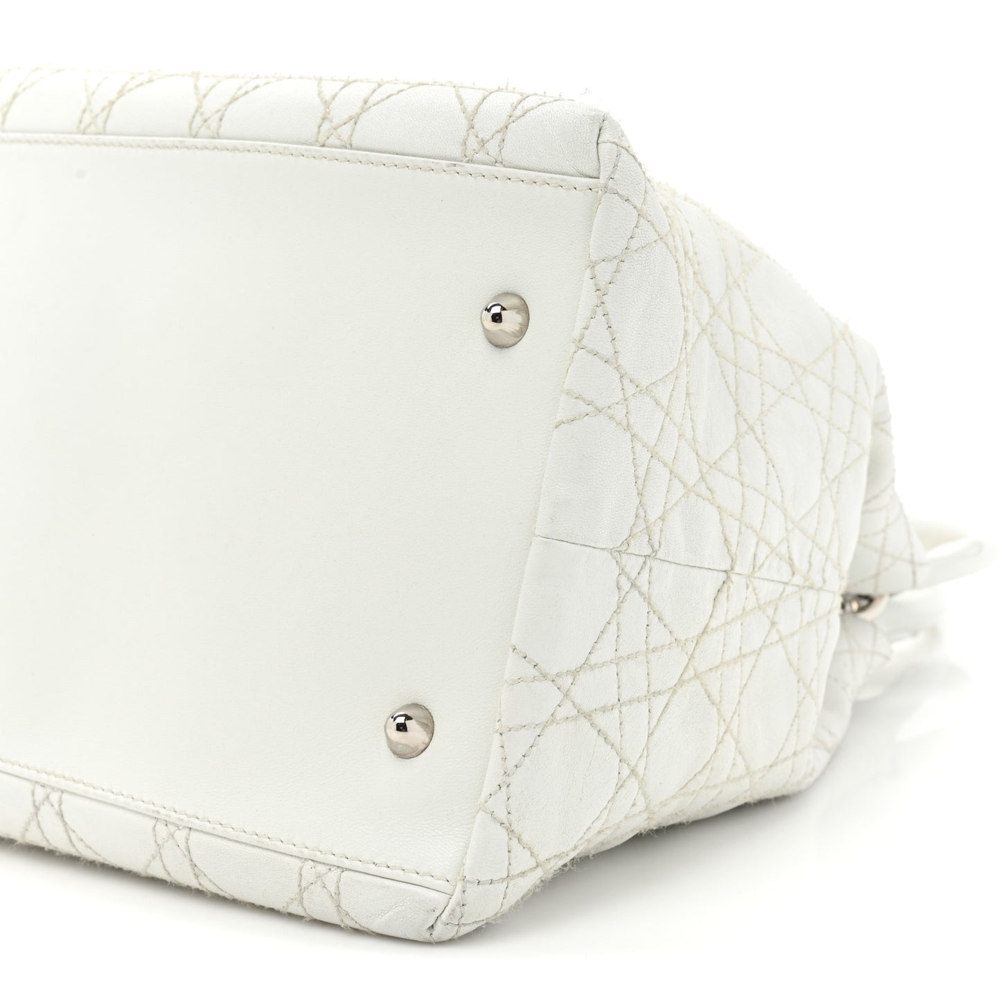 Lambskin Cannage Medium Soft Lady Dior White