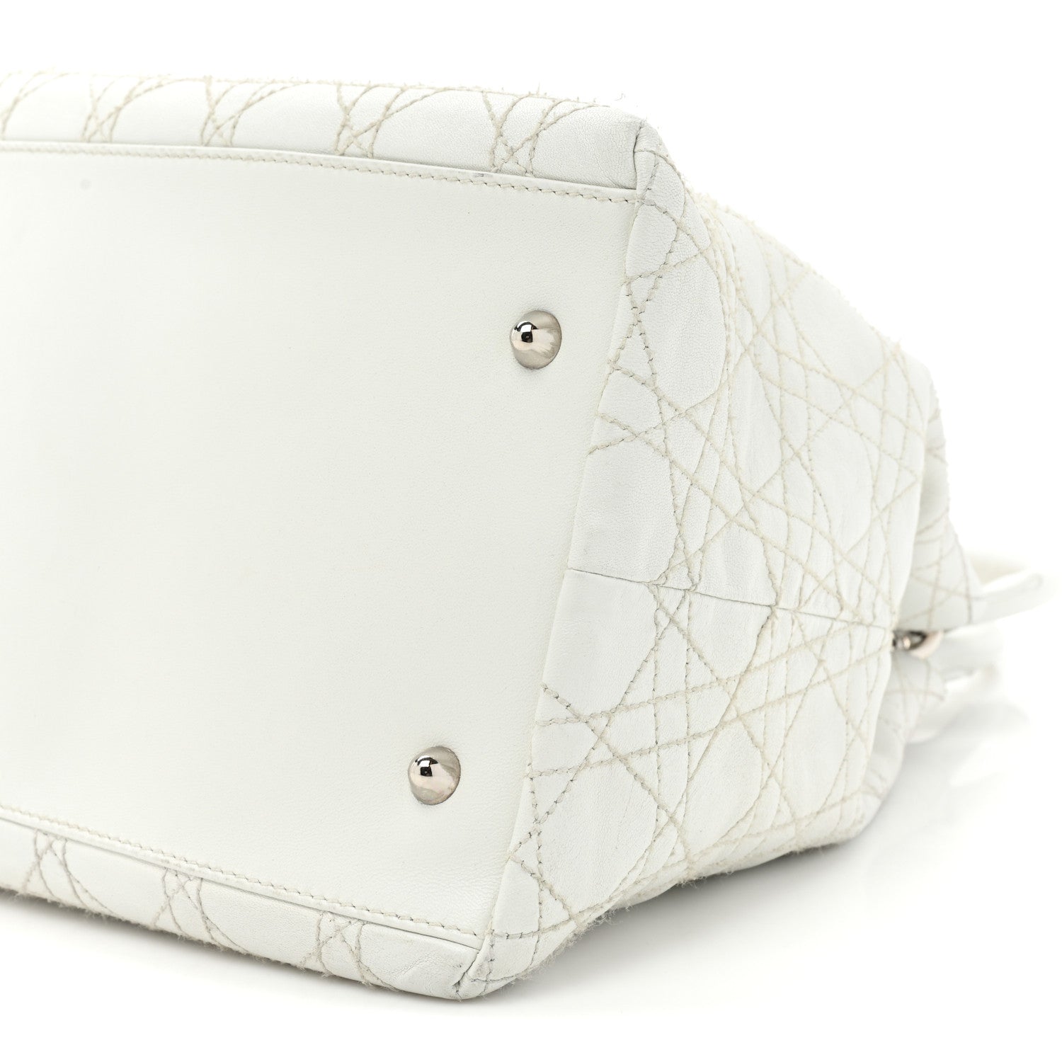 Christian Dior Lambskin Cannage Medium Soft Lady Dior White 8 of 14
