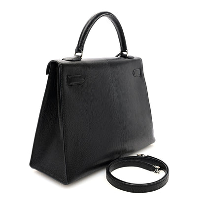 Hermes Chevre De Coromandel Kelly Sellier 32 Black 3 of 10