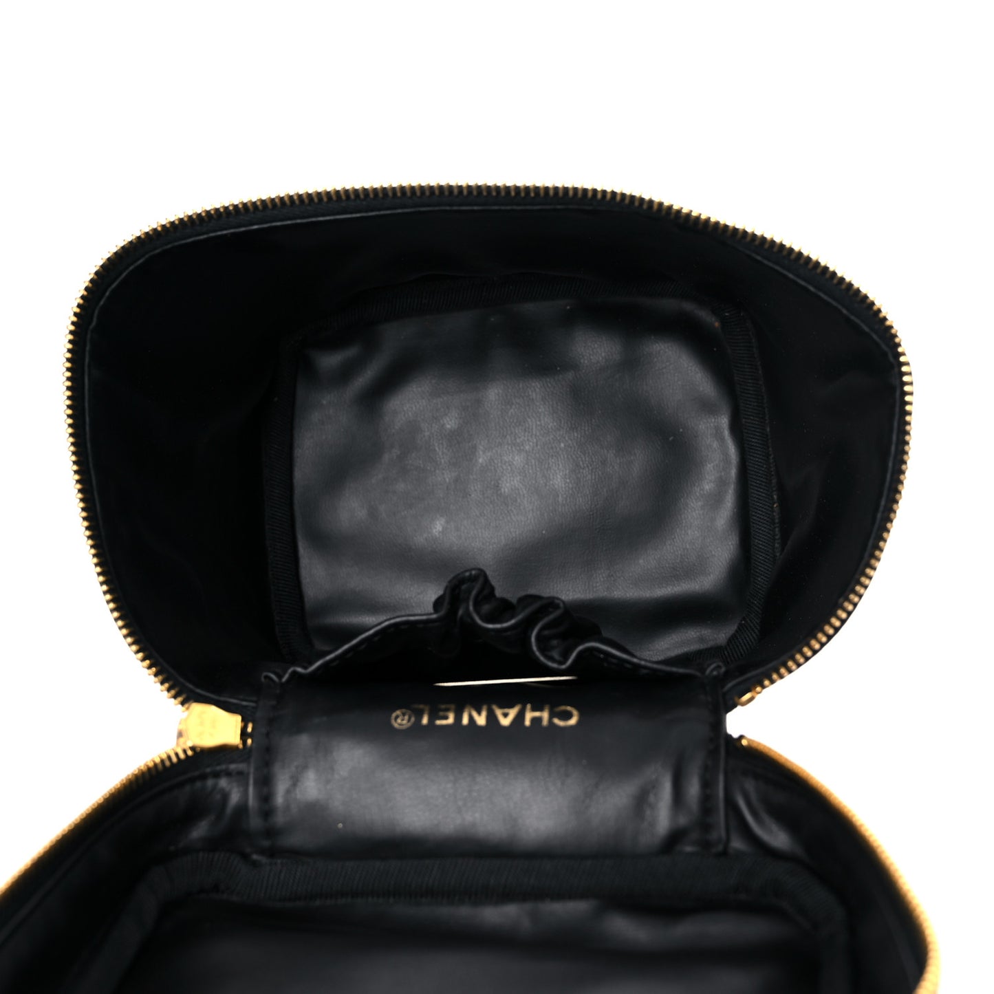 Lambskin Vanity Cosmetic Case Black