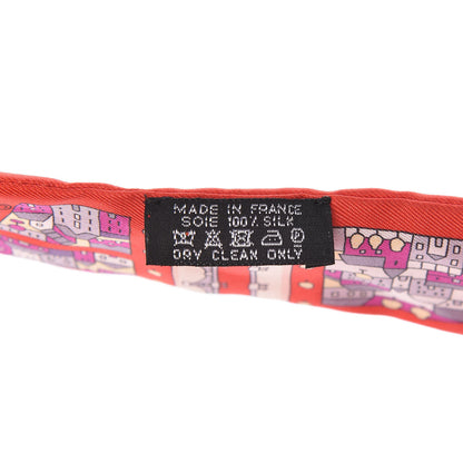 Hermes Silk Rive Droite Rive Gauche Twilly Rouge Fuchsia Gris 3 of 5