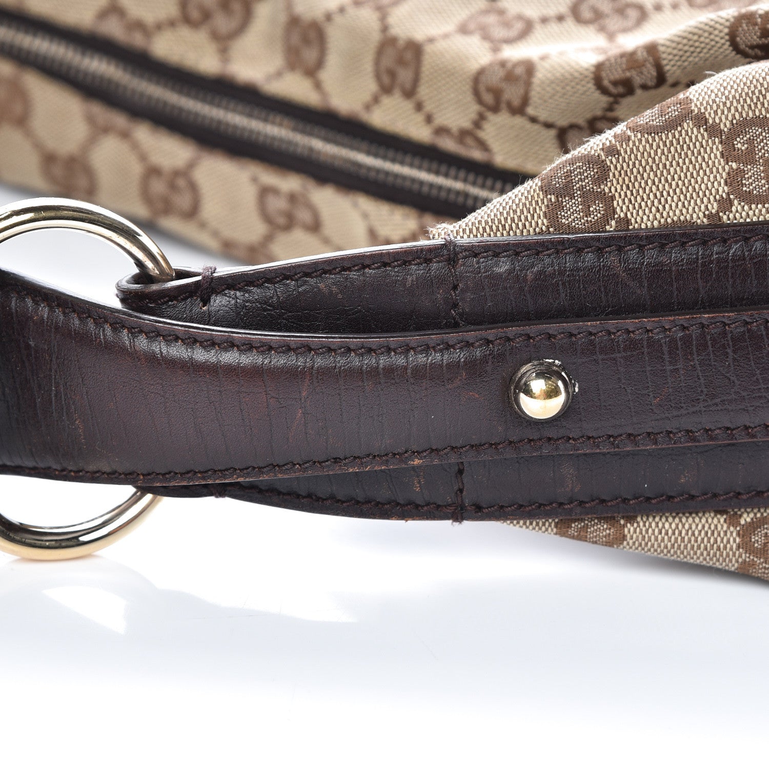 Gucci Monogram Medium Horsebit Chain Hobo Dark Brown 14 of 14