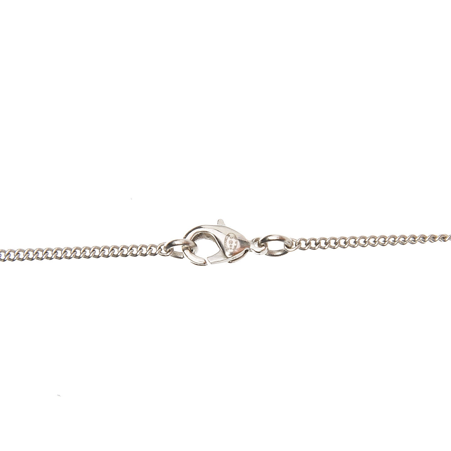 Chanel Baguette Crystal Winged CC Necklace Silver 4 of 4