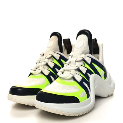 Louis Vuitton Flower Printed Calfskin Monogram LV Archlight Sneakers 38 Fluo Yellow 3 of 11