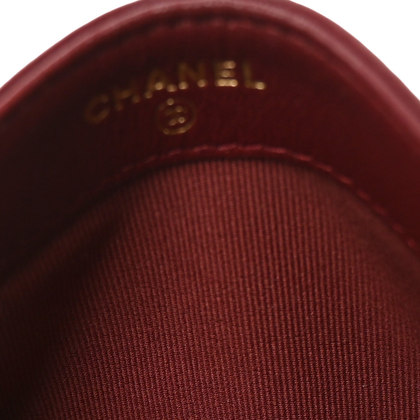 Lambskin Quilted Lucky Charms Card Holder Burgundy
