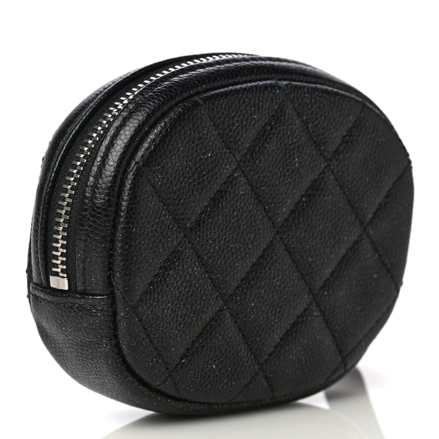 Chanel Iridescent Caviar Quilted Zip Around Classic Coin Purse Black 3 of 11