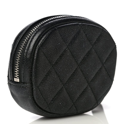 Chanel Iridescent Caviar Quilted Zip Around Classic Coin Purse Black 3 of 11