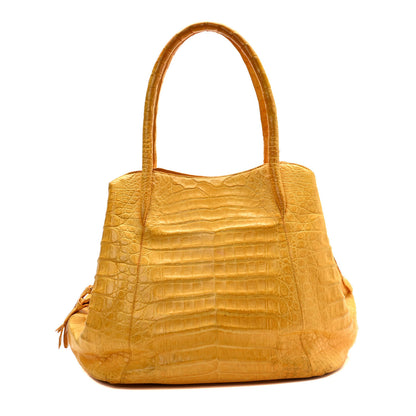 Nancy Gonzalez Crocodile Top Handle Shoulder Bag Yellow 1 of 9
