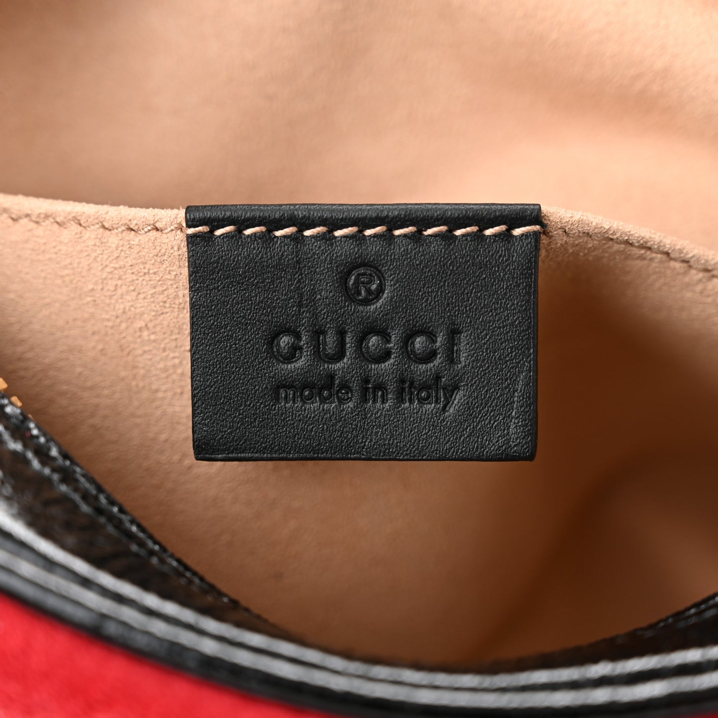 Suede Small Ophidia Belt Bag 85 34 Hibiscus Red