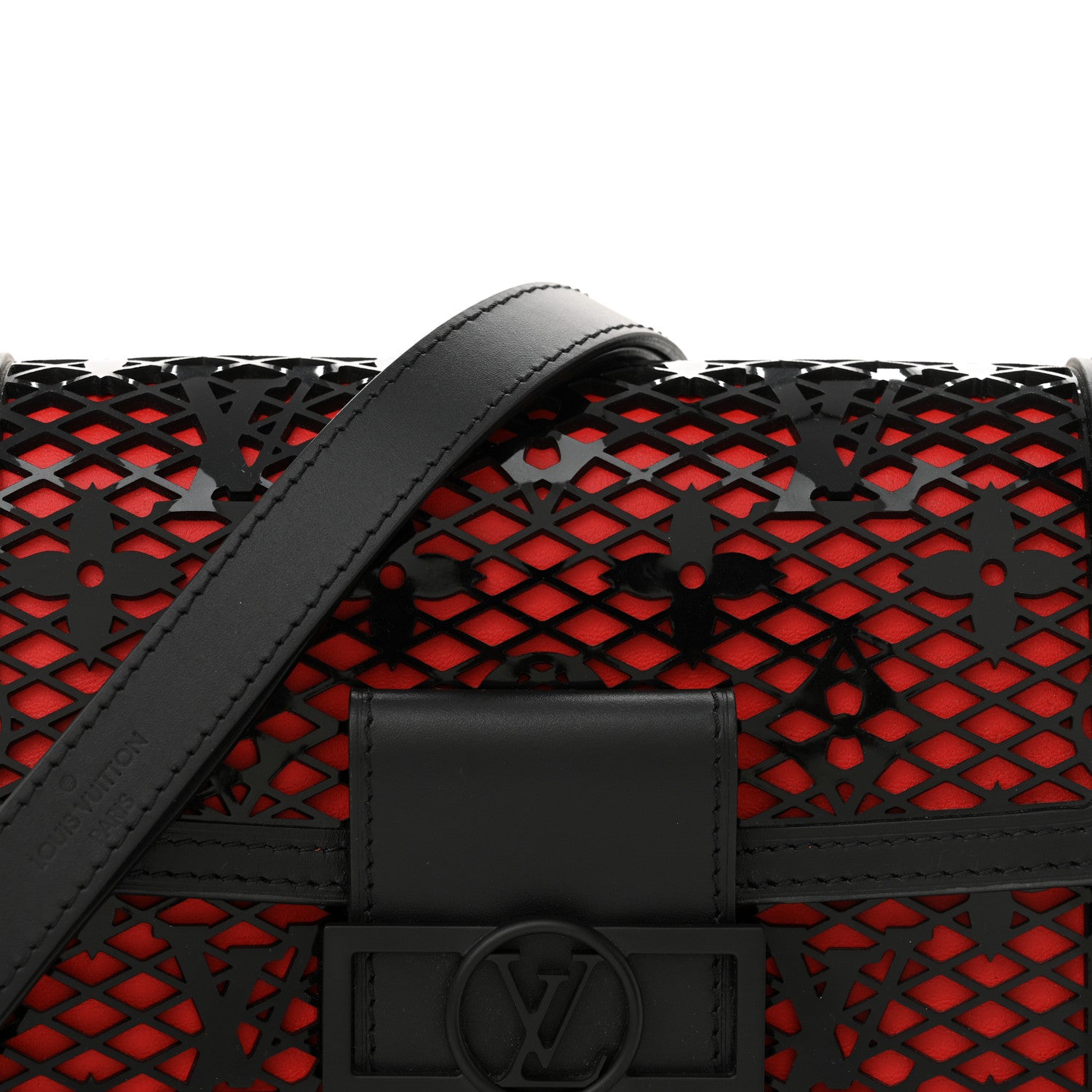 Louis Vuitton Patent Calfskin Monogram Lace Dauphine Mini Black 7 of 10