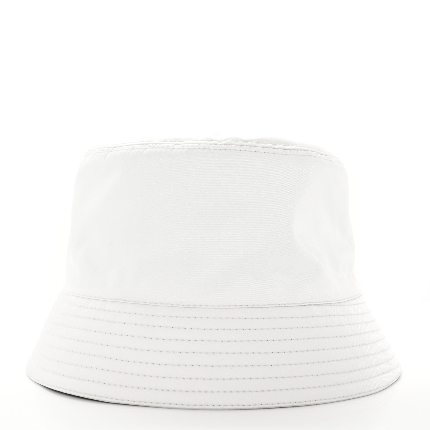 Tessuto Nylon Metal Triangle Logo Womens Bucket Hat M White