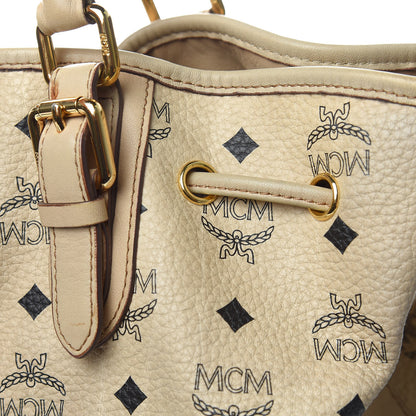 MCM Visetos Medium Drawstring Shopper Beige 11 of 12