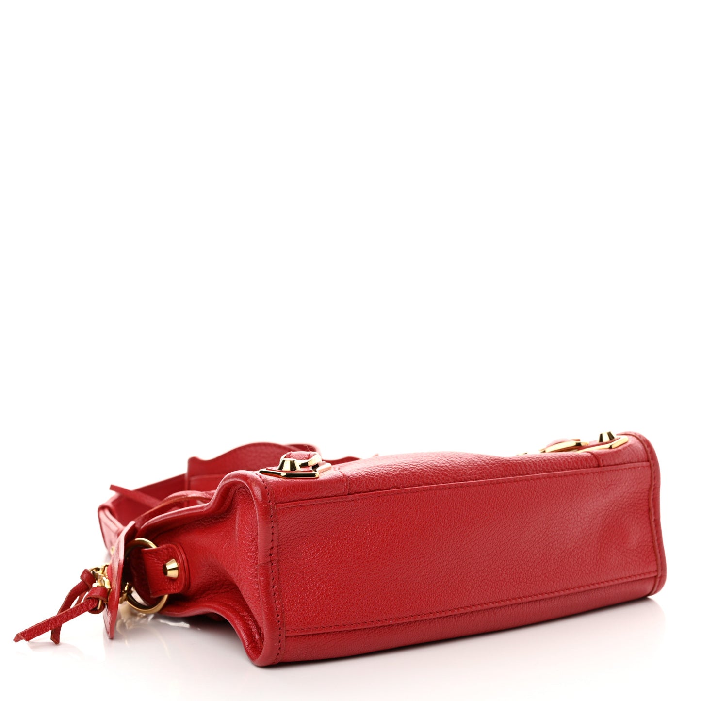 Chevre Gold Metallic Edge Hardware Mini City Rouge Grenade
