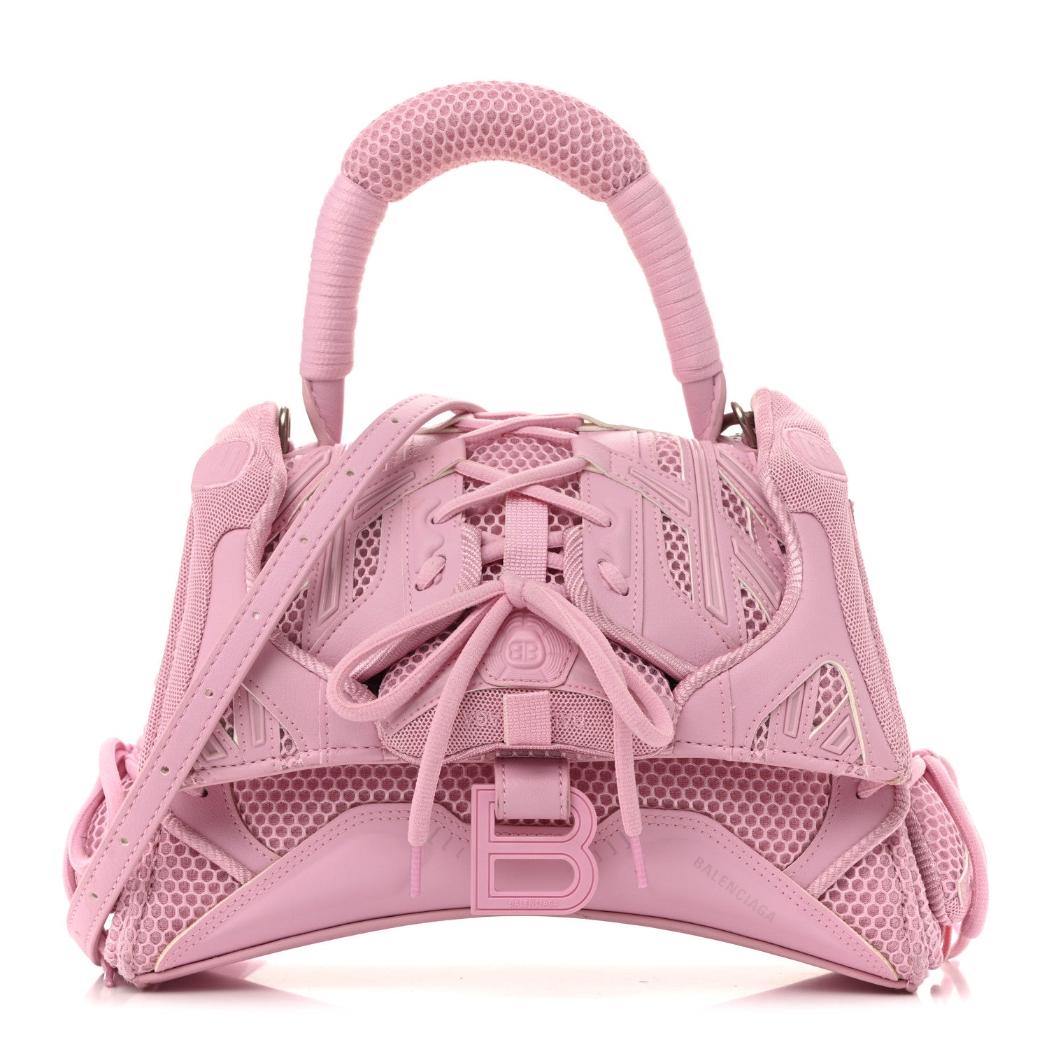Balenciaga Faux Calfskin Fabric Small Sneakerhead Top Handle Bag Pink 1 of 14