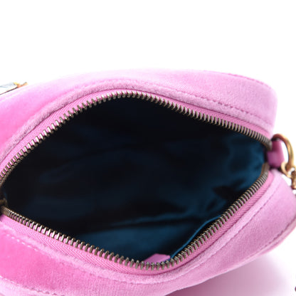 Gucci Velvet Matelasse Marquise Crystals Mini GG Marmont Chain Shoulder Bag Malva 5 of 10