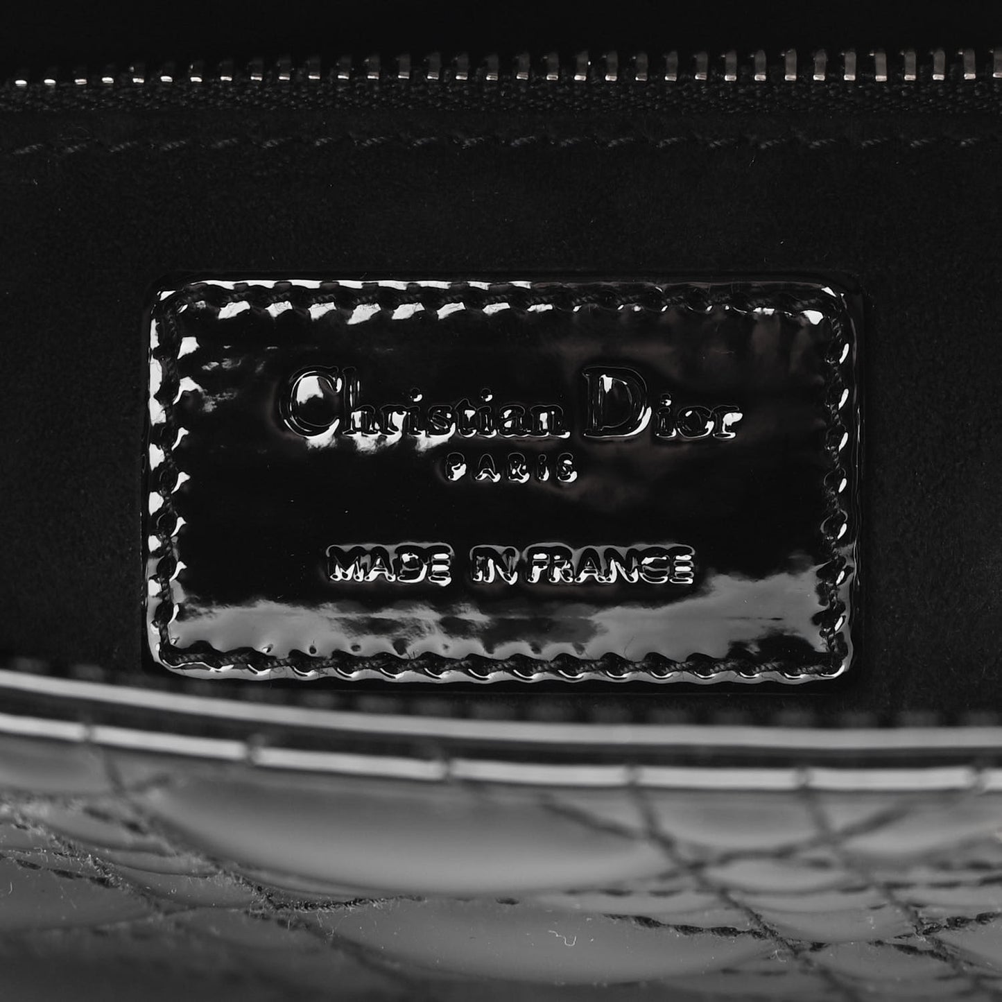 Patent Cannage Small Lady Dior Black