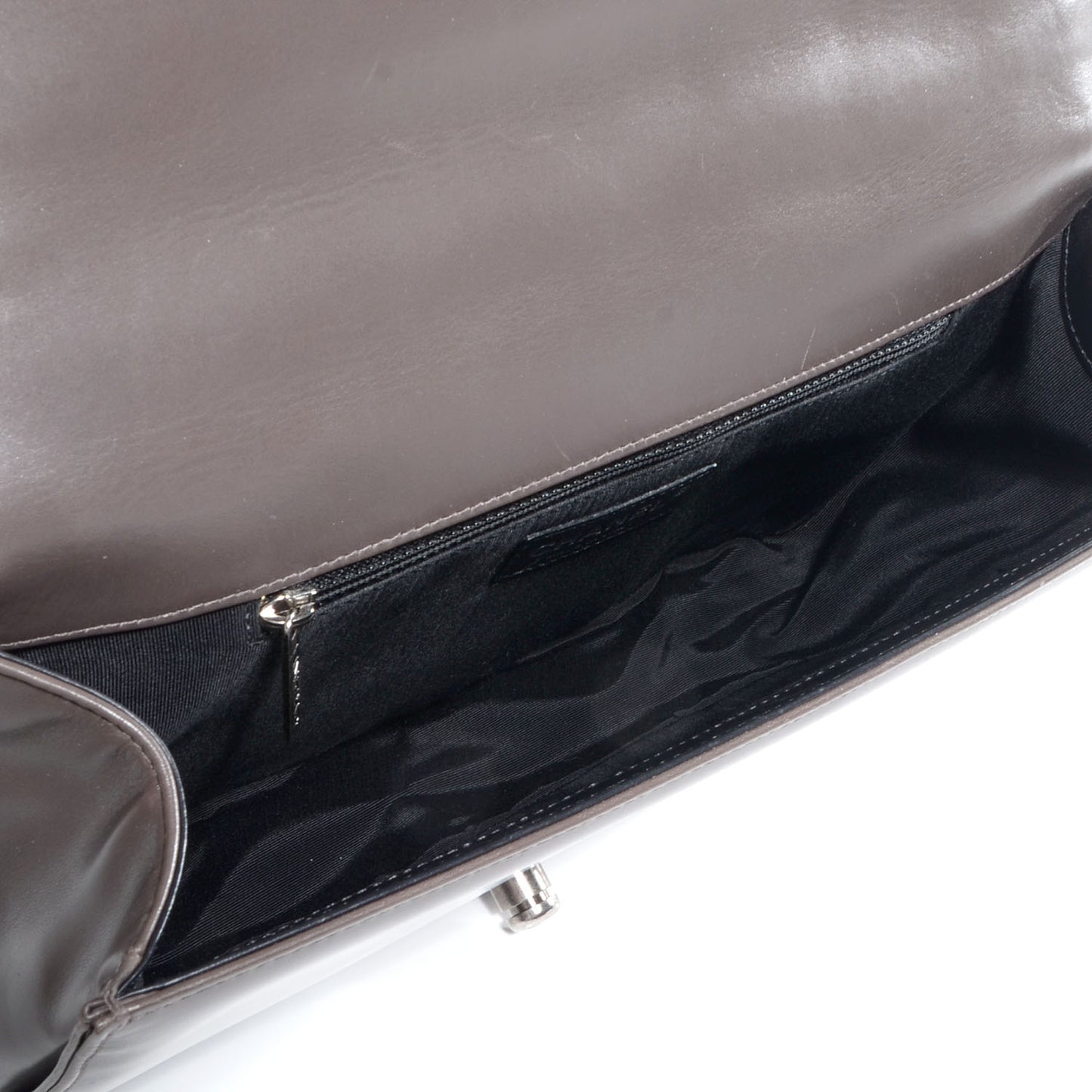 Calfskin Large Boy Flap Black Brown
