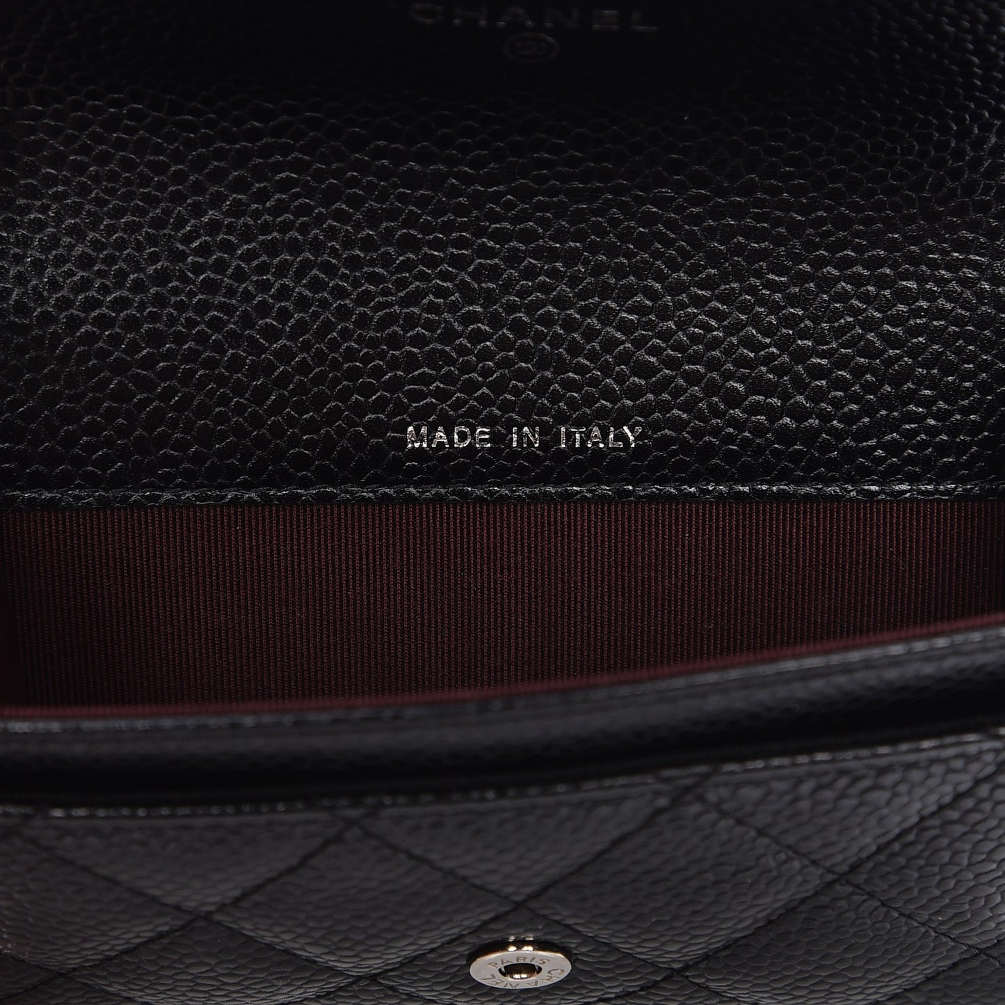 Caviar Quilted Flap Card Holder Black