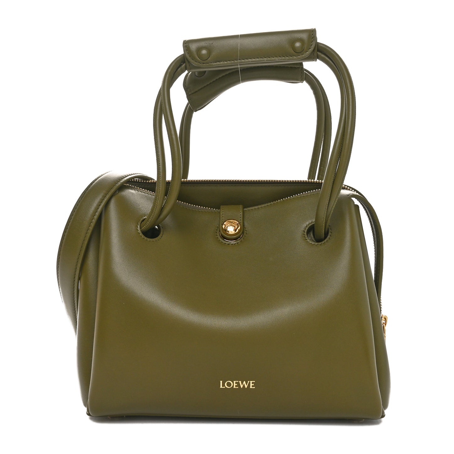 Supple Calfskin Small Madrid Bag Olive