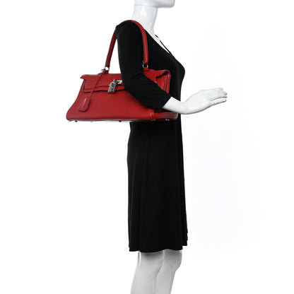 Hermes Taurillon Clemence Shoulder Kelly 40 Rouge Vif 2 of 14