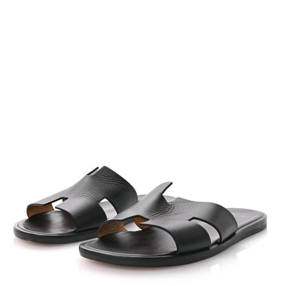Hermes Calfskin Mens Izmir Sandals 42.5 Black 4 of 8