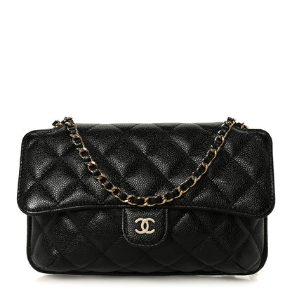 Chanel Caviar Fabric Foldable Tote Bag With Chain Black Multicolor 2 of 20
