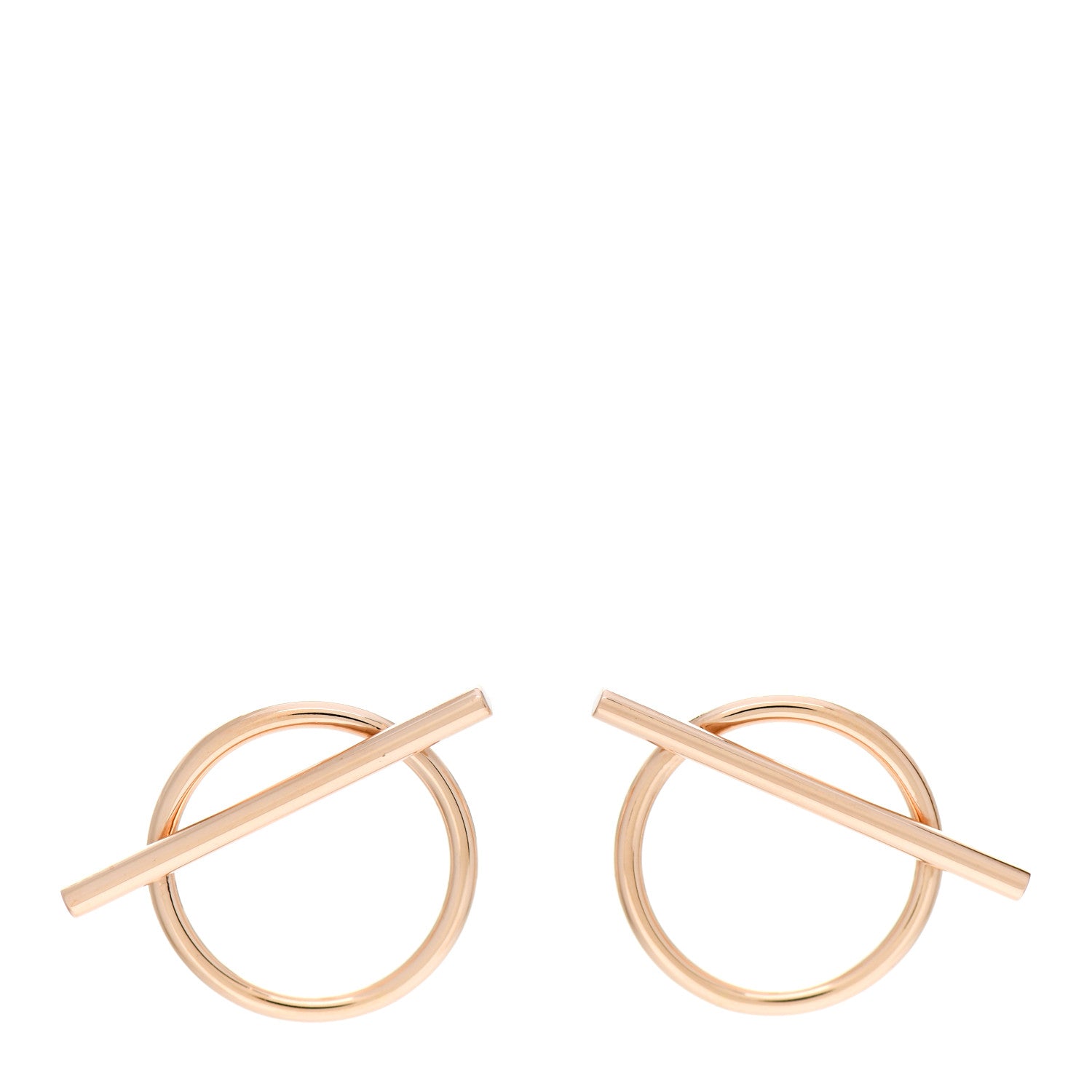 Hermes 18K Rose Gold MM Echappee Earrings 1 of 5