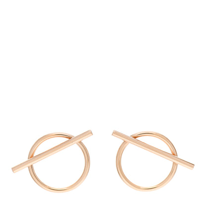 Hermes 18K Rose Gold MM Echappee Earrings 1 of 5