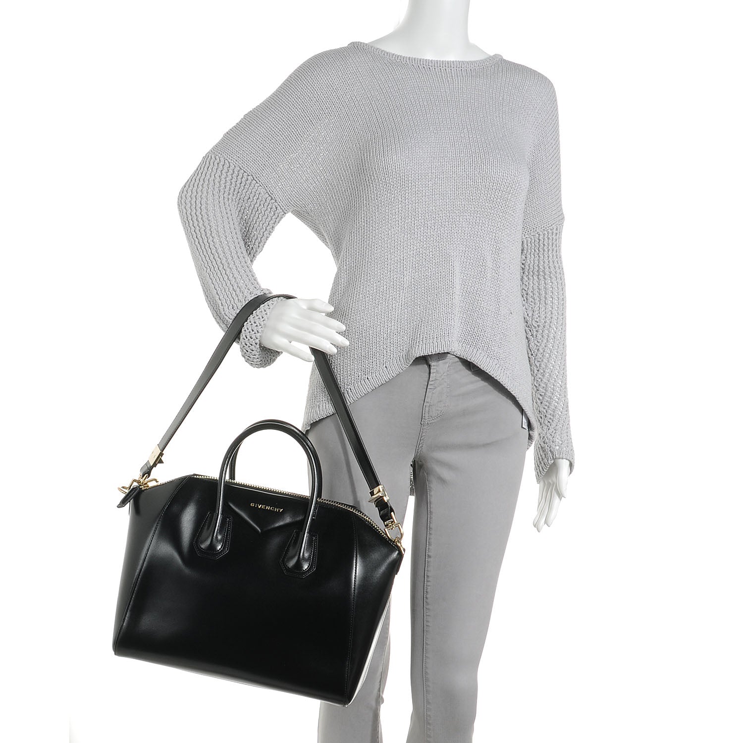 Givenchy Shiny Lord Calfskin Medium Antigona Black 2 of 11