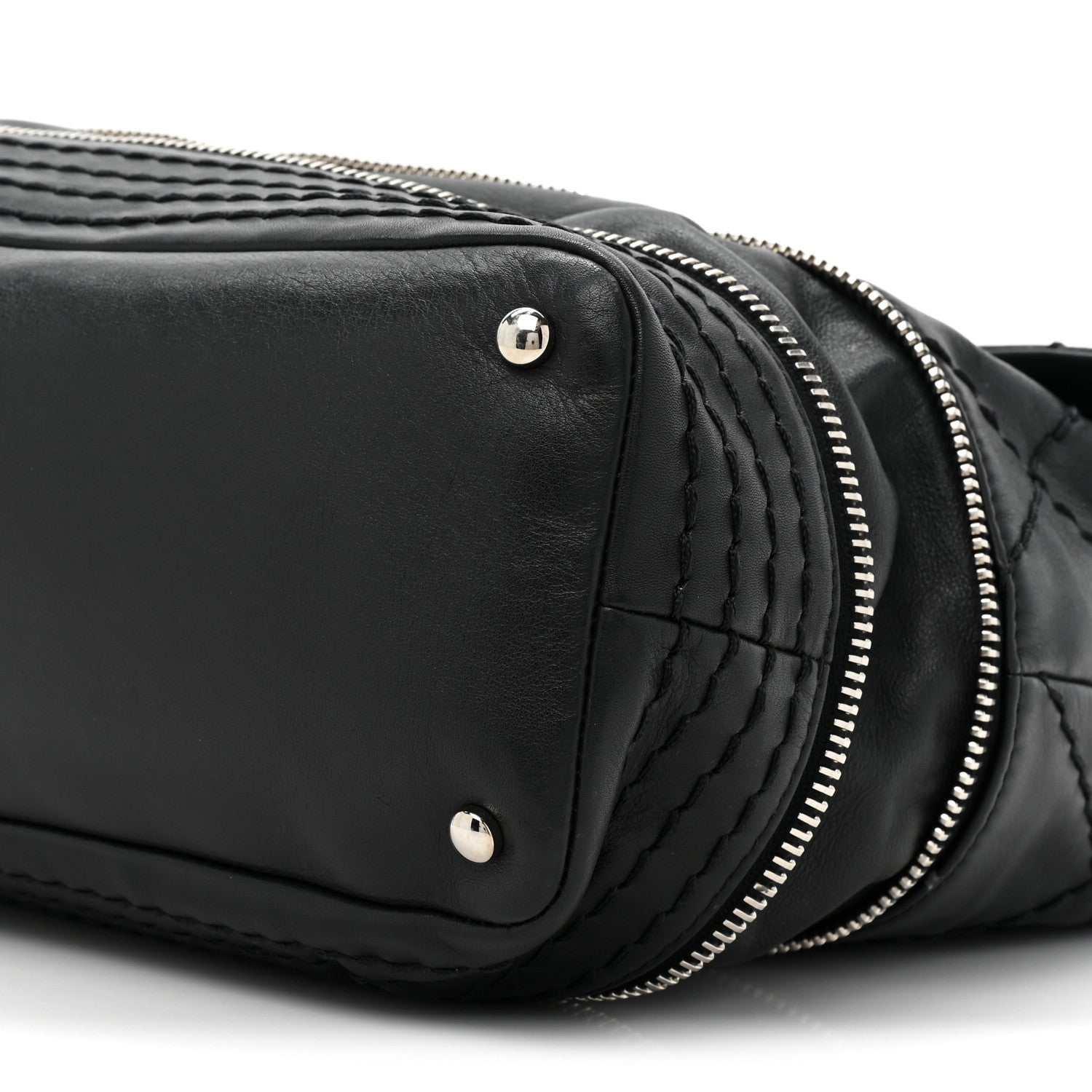 Chanel Calfskin Stitched Large Expandable Flap Bag Black 11 of 15