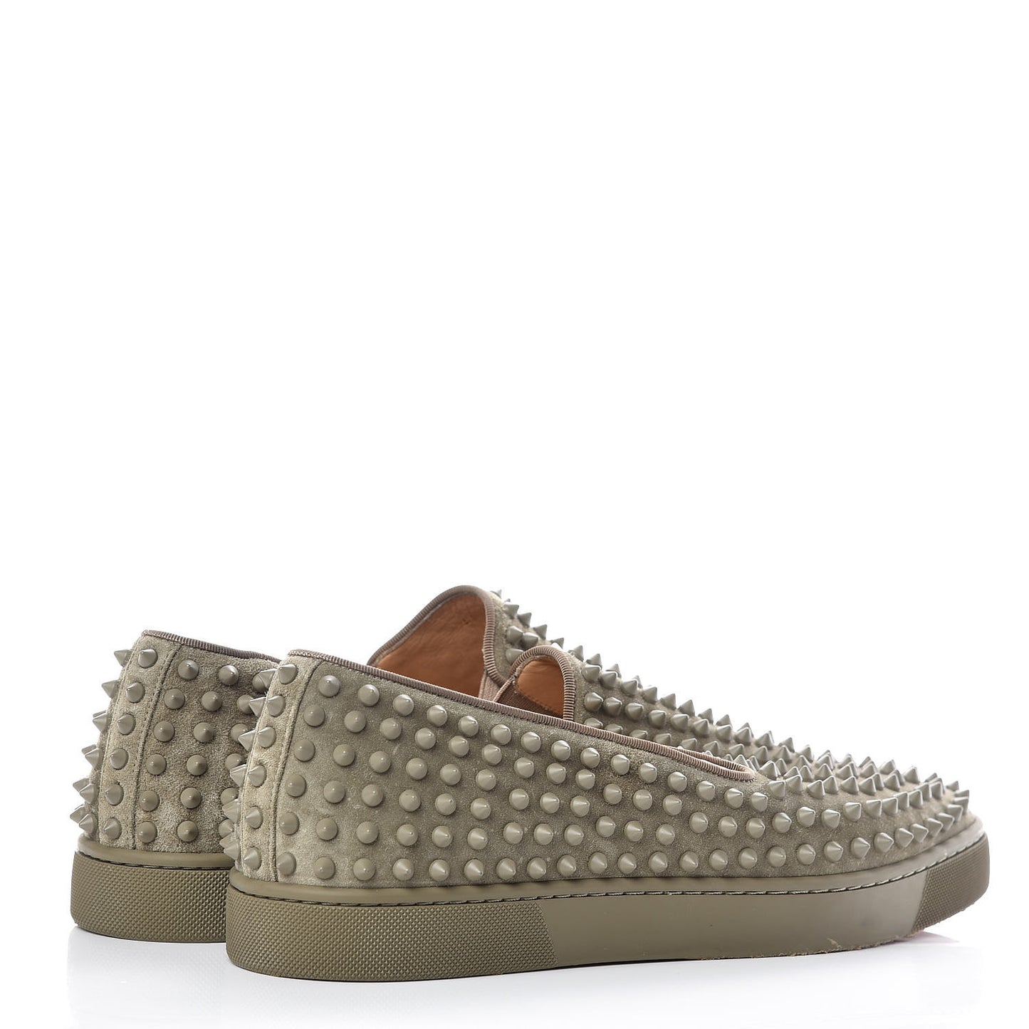 Suede Spikes Mens Roller Boat Flats 44.5 Vert