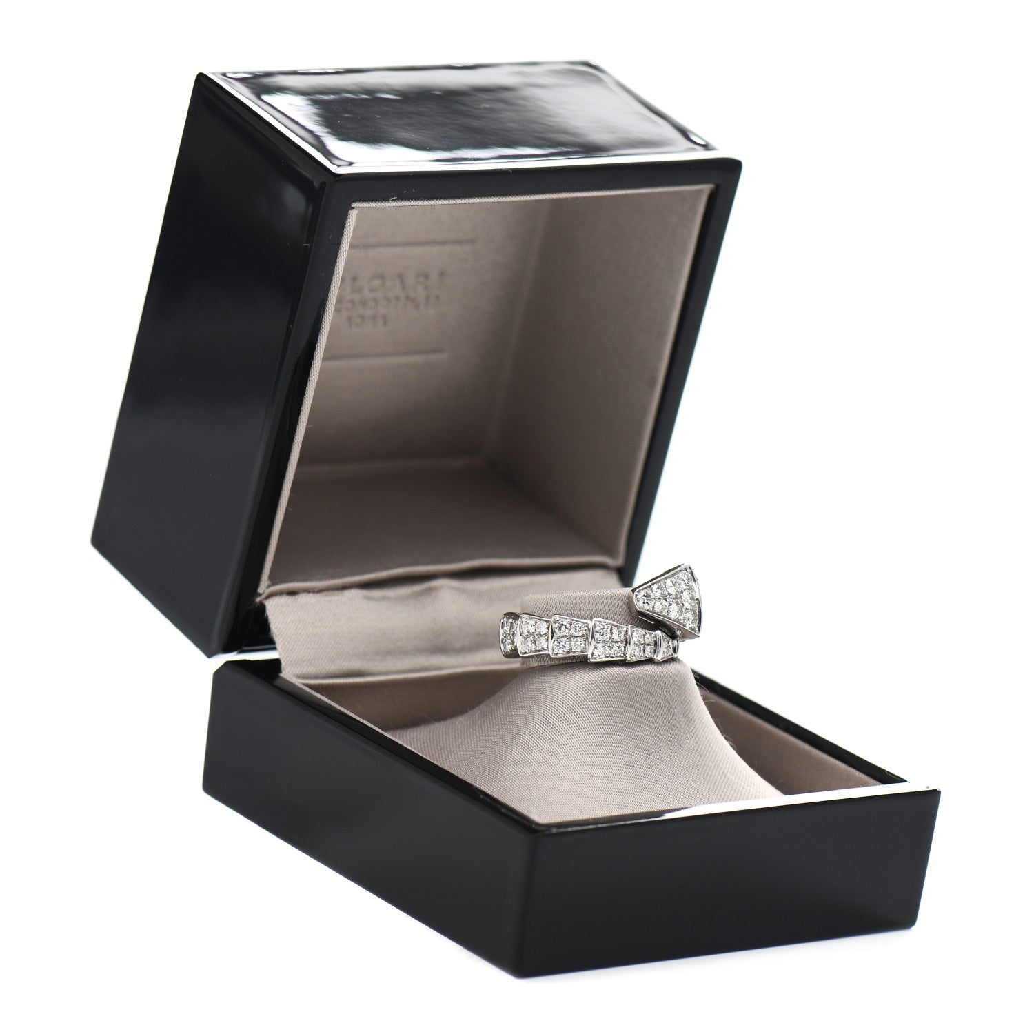 Bulgari 18K White Gold Diamond One-Coil Serpenti Viper Ring S 5 of 5