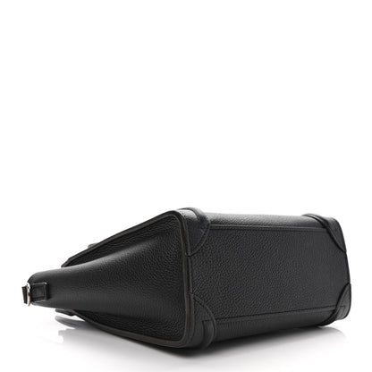 Celine Drummed Calfskin Nano Luggage Black 4 of 9